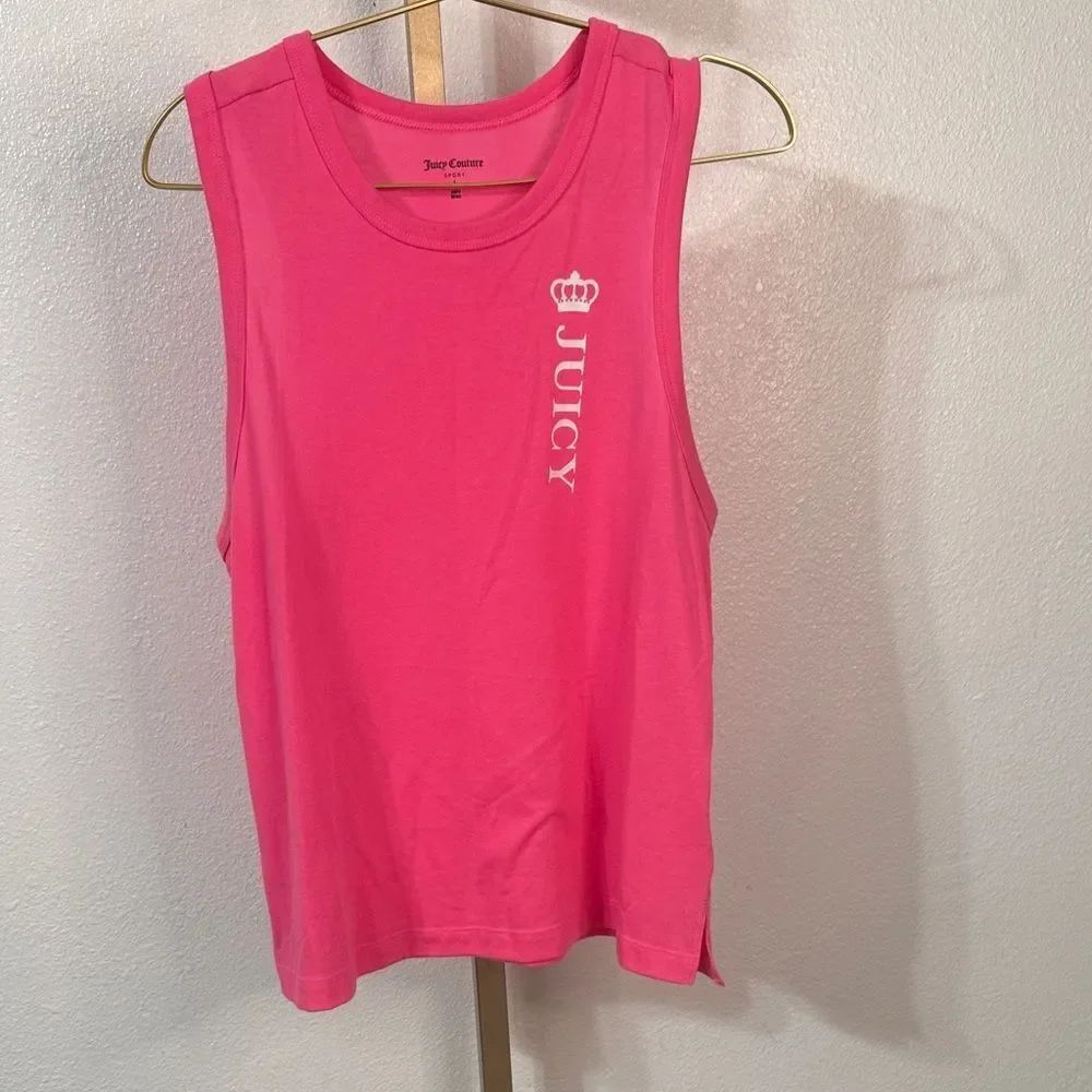 Juicy Couture Sport- Hot Pink Sleeveless Logo Tank- Large